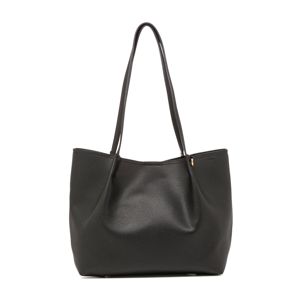 Borsa a Spalla da Donna Nera con Pochette Rimovibile Lora Ferres