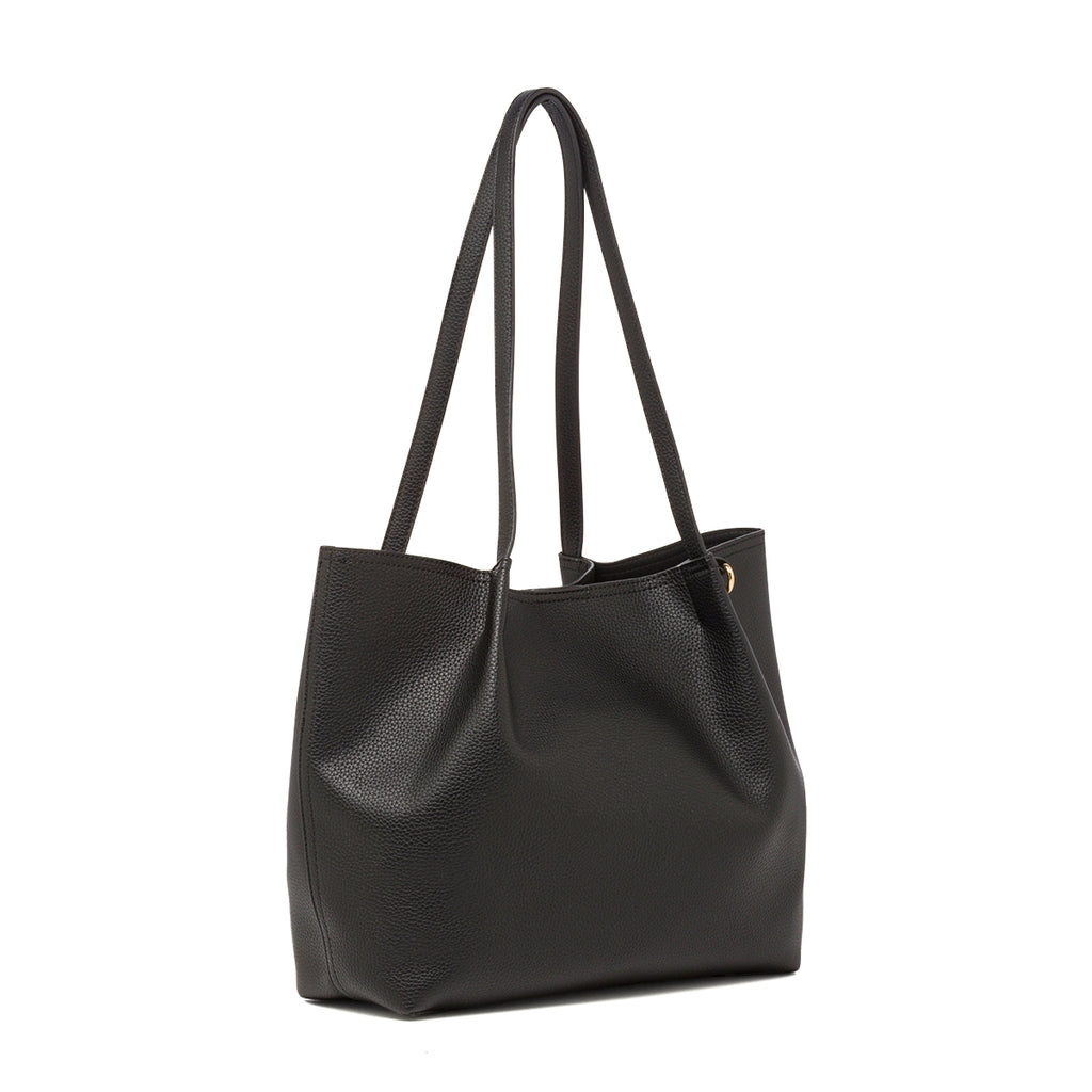 Borsa a Spalla da Donna Nera con Pochette Rimovibile Lora Ferres