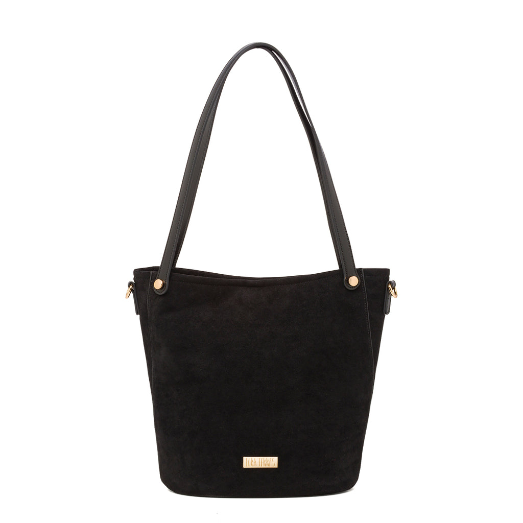 Borsa a secchiello nera da Donna con logo Lora Ferres