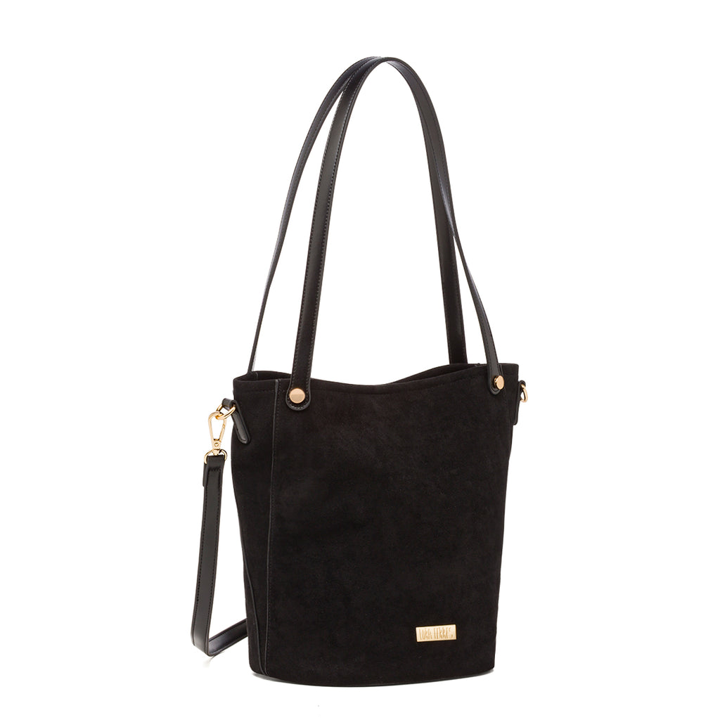 Borsa a secchiello nera da Donna con logo Lora Ferres