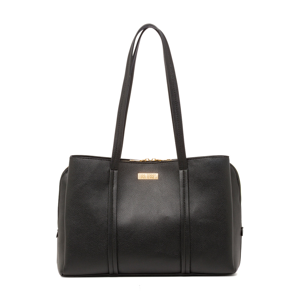 Borsa a Spalla da Donna Nera con Doppio Manico Lora Ferres