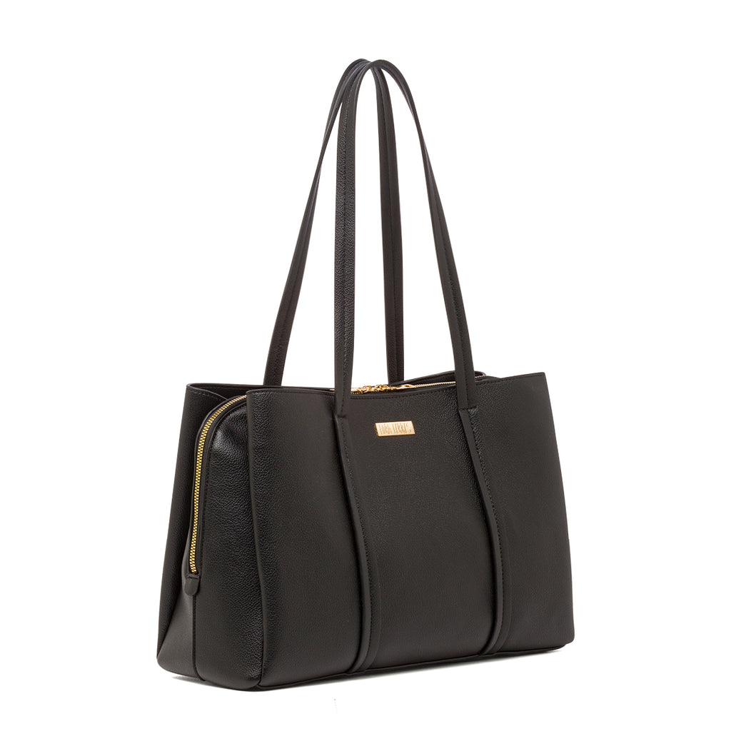 Borsa a Spalla da Donna Nera con Doppio Manico Lora Ferres