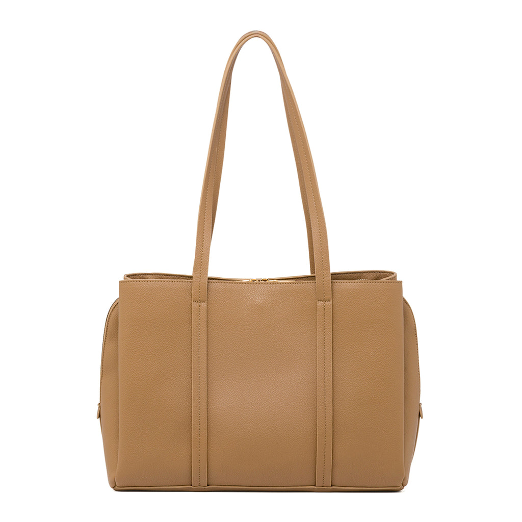 Borsa a Spalla da Donna Taupe  con Doppio Manico Lora Ferres