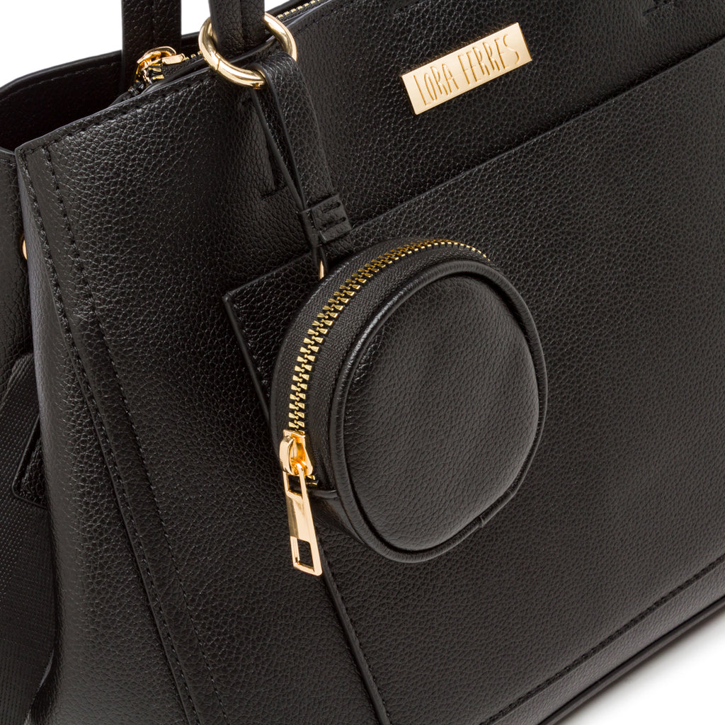 Borsa a spalla nera da Donna con portafoglio Lora Ferres