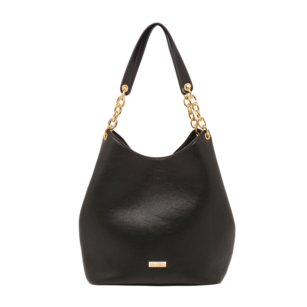 Borsa a spalla nera da Donna con catena Lora Ferres