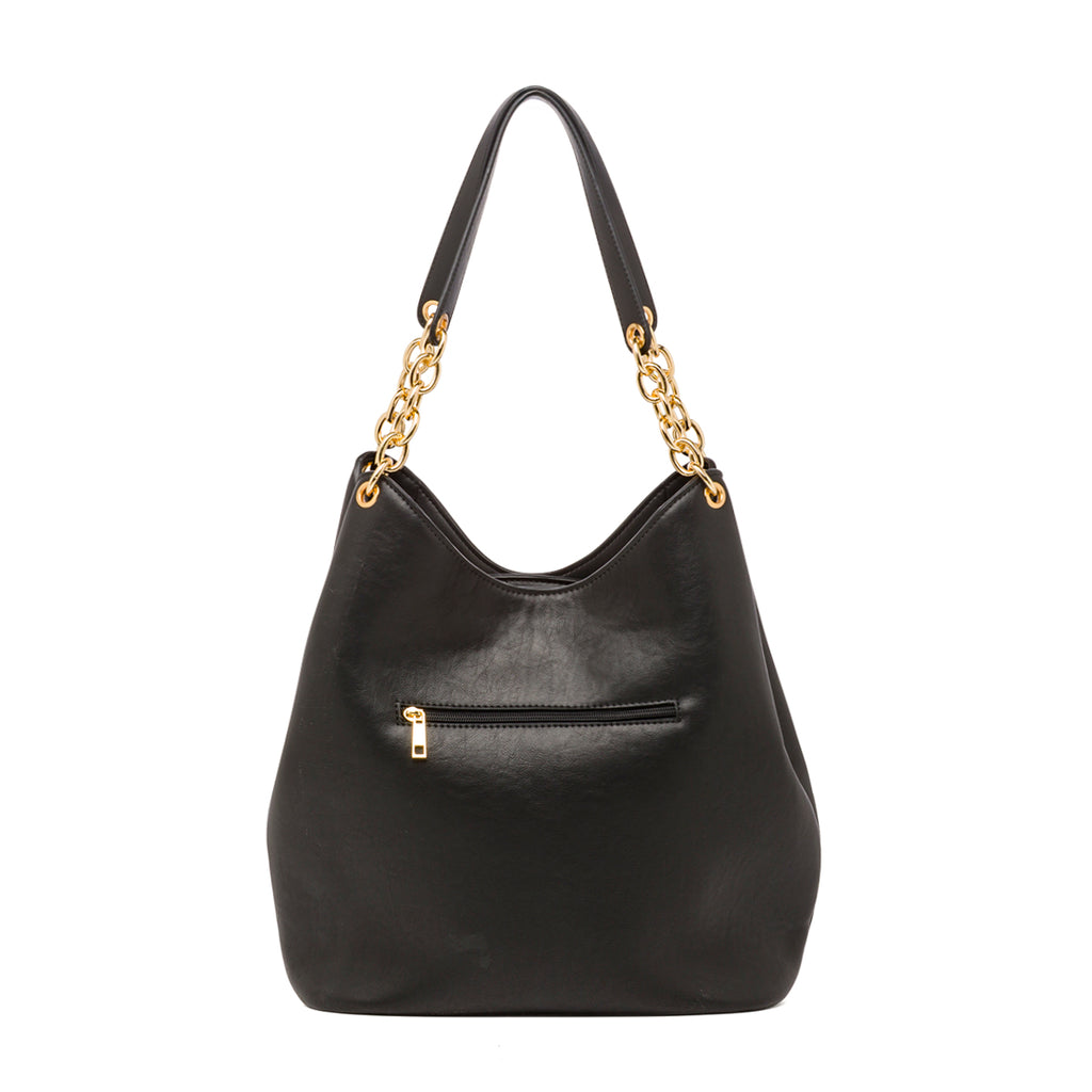 Borsa a spalla nera da Donna con catena Lora Ferres