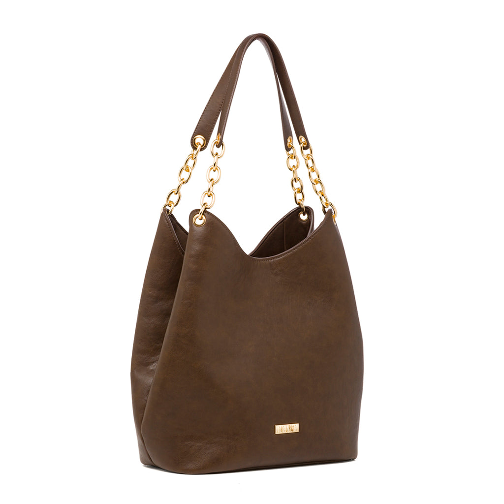 Borsa a spalla marrone da Donna con catena Lora Ferres