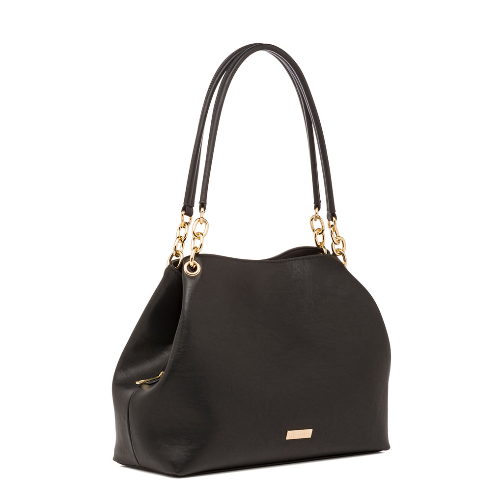 Borsa a spalla nera da Donna con dettagli catena Lora Ferres