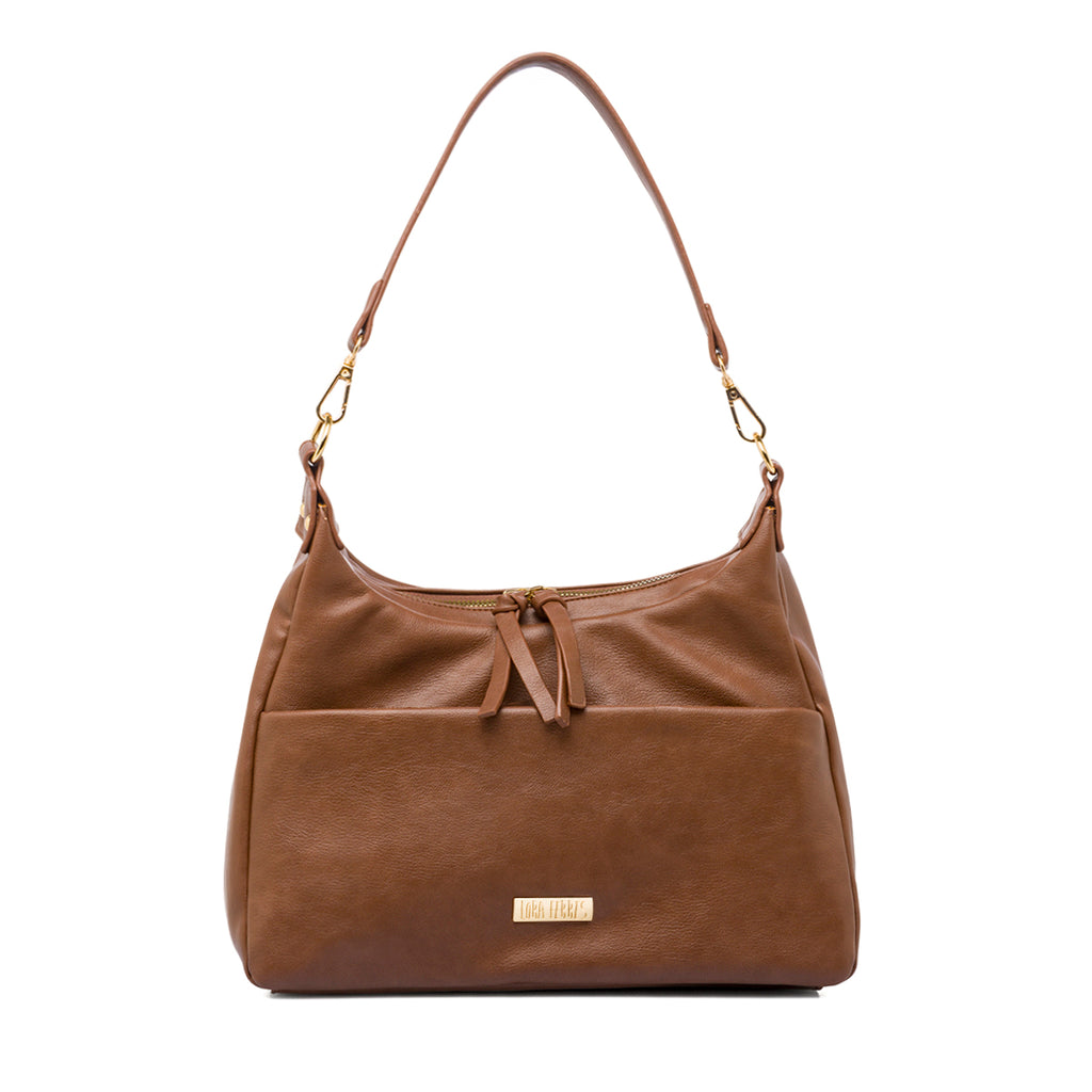 Borsa a spalla beige da Donna con tasca e zip Lora Ferres