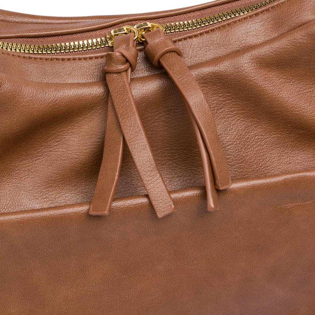 Borsa a spalla beige da Donna con tasca e zip Lora Ferres