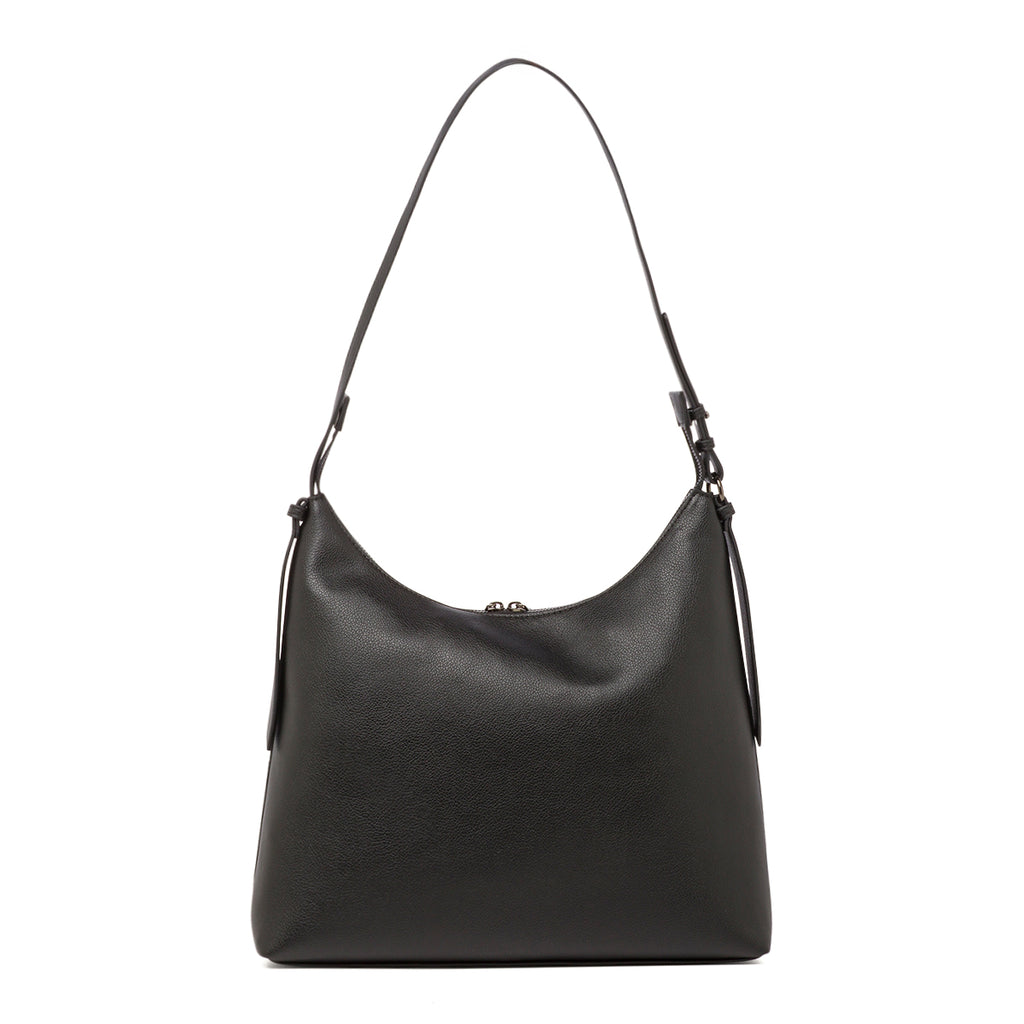 Borsa a spalla nera da Donna con zip e logo Lora Ferres