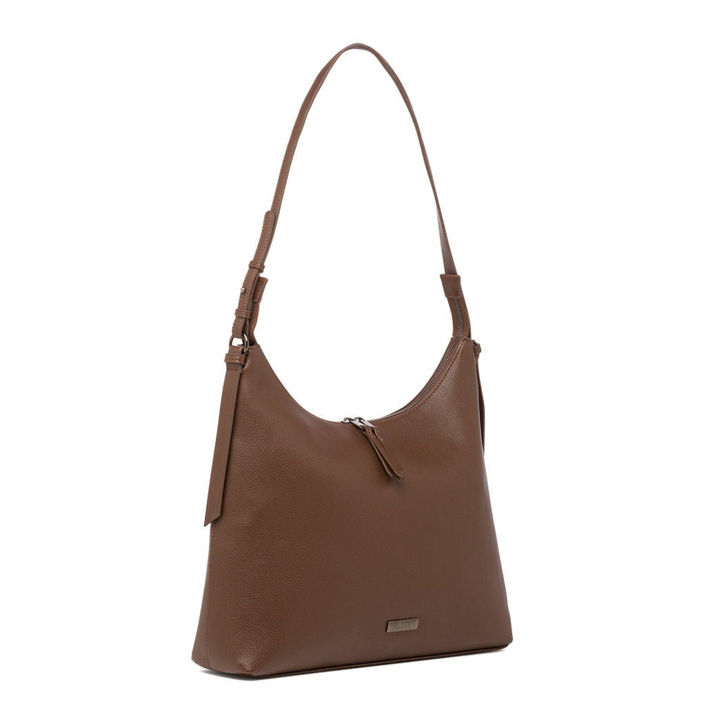 Borsa a spalla marrone da Donna con chiusura zip Lora Ferres