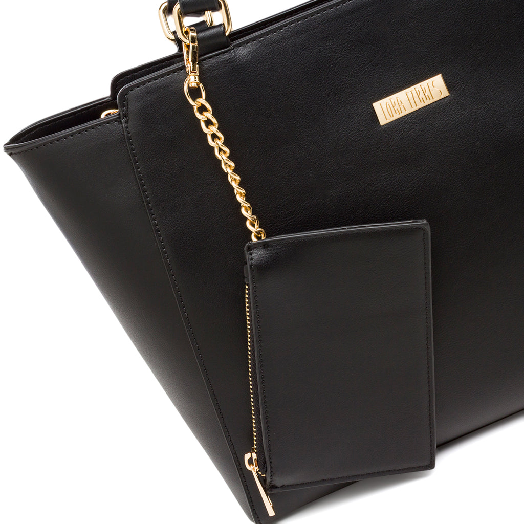 Borsa a spalla nera da Donna con portamonete Lora Ferres