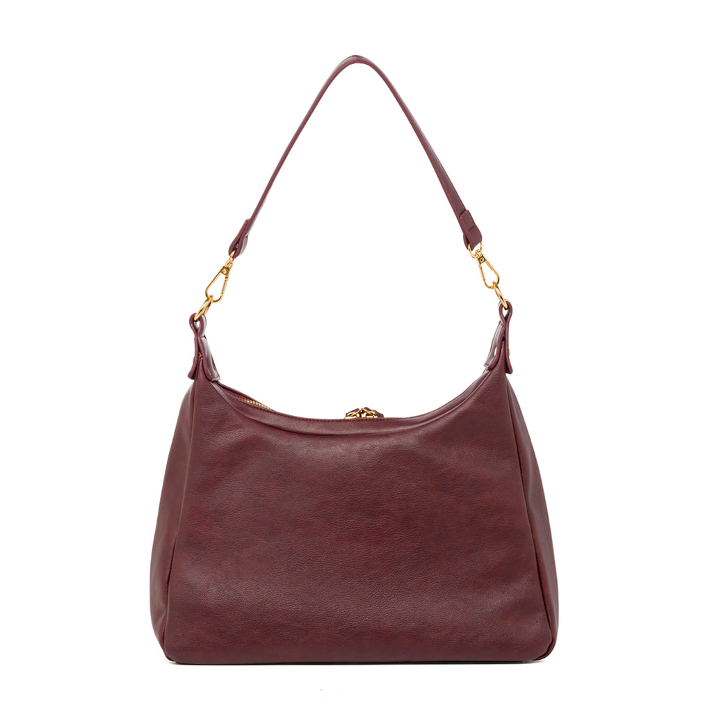 Borsa a spalla Bordeaux da Donna con tasca frontale Lora Ferres