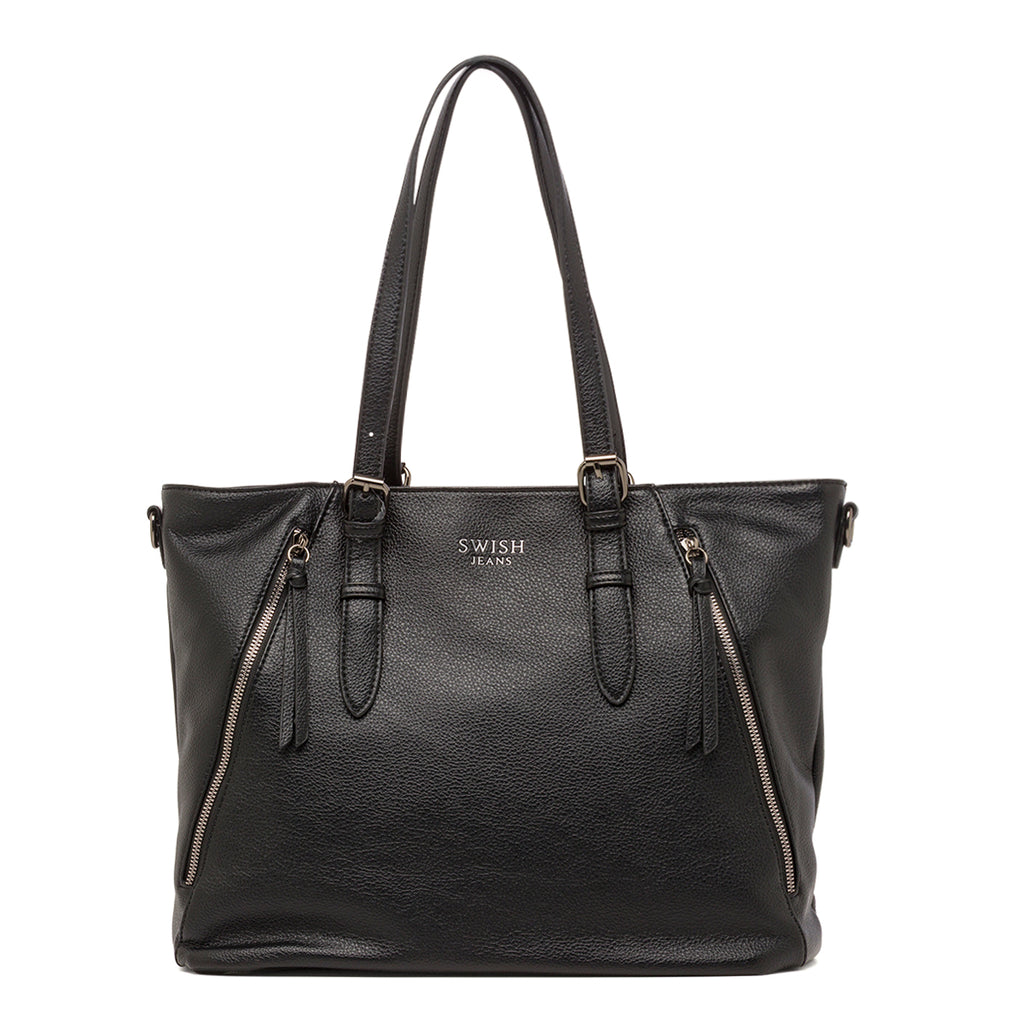 Borsa da Donna Nera con Doppio Manico  Swish Jeans