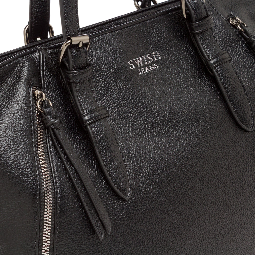 Borsa da Donna Nera con Doppio Manico  Swish Jeans