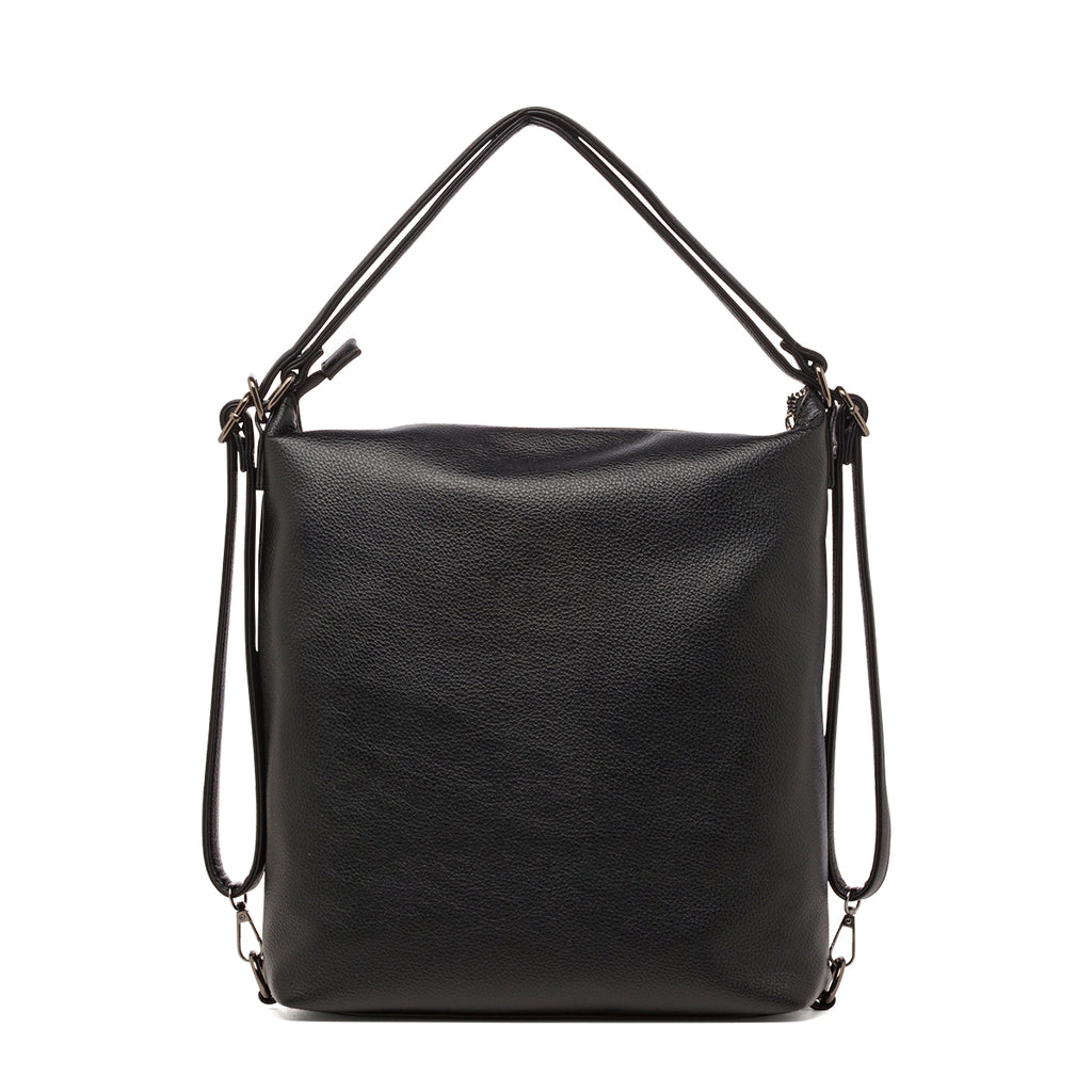 Borsa a Spalla da Donna Nera con Tasca Frontale Swish Jeans