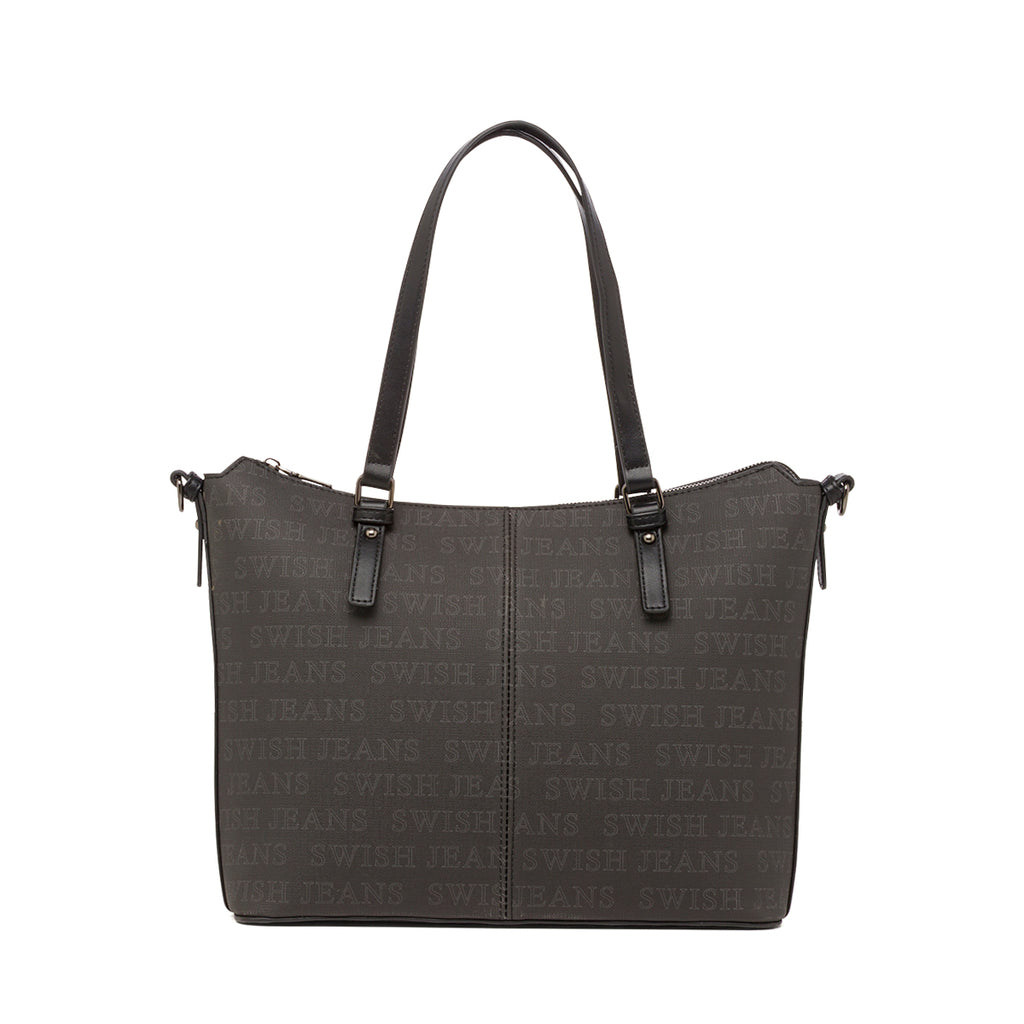 Borsa da Donna Nera con Logo All Over Swish Jeans