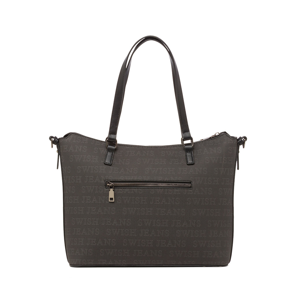 Borsa da Donna Nera con Logo All Over Swish Jeans