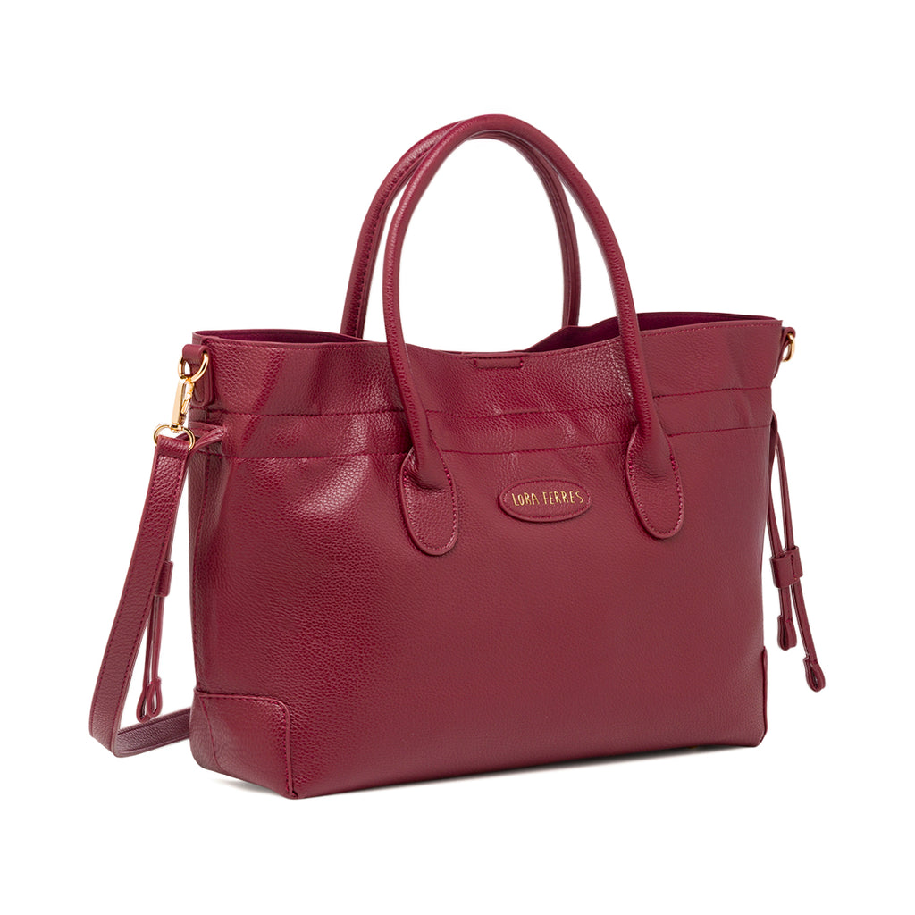 Borsa a spalla comoda ed elegante da donna bordeaux Lora Ferres