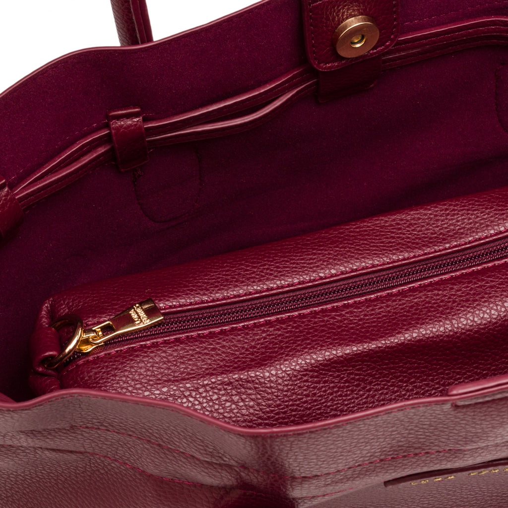 Borsa a spalla comoda ed elegante da donna bordeaux Lora Ferres