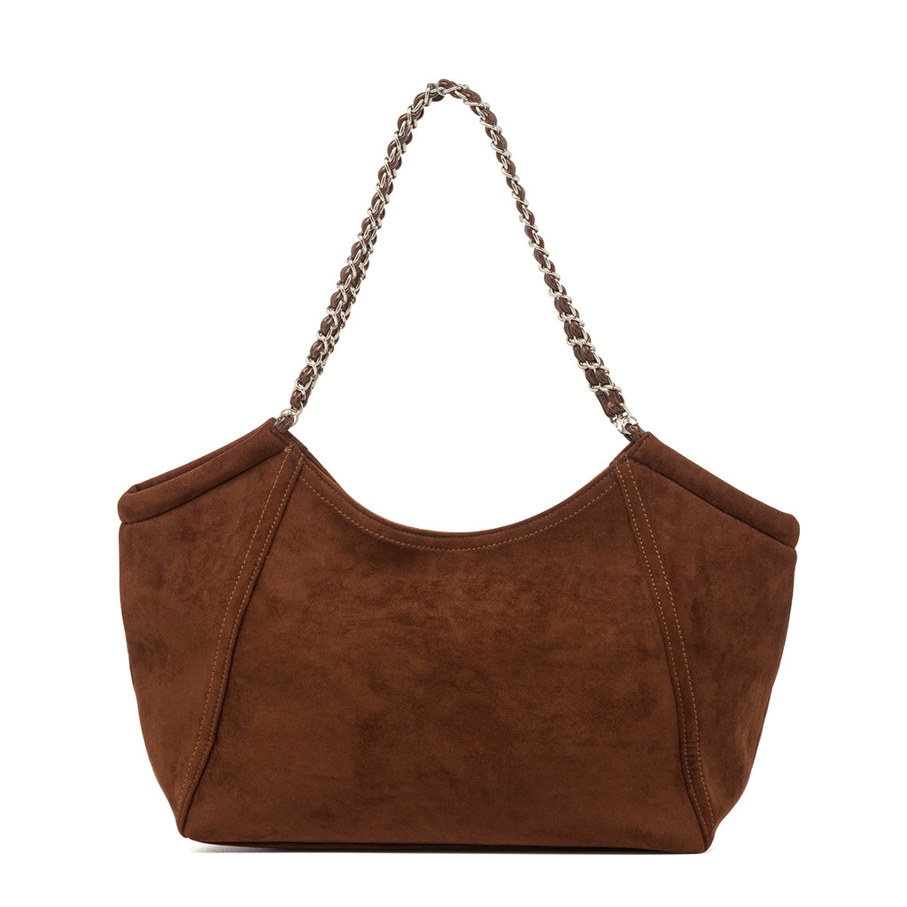 Borsa a Spalla da Donna Marrone con Manico a Catena Lora Ferres