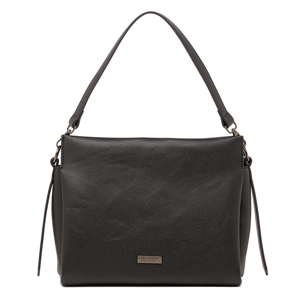 Borsa a Spalla da Donna Nera con Tracolla Regolabile Lora Ferres