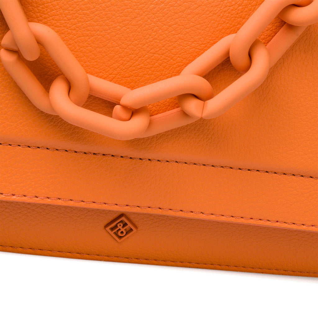 Borsa a mano arancione da donna in "pelle vegana" Call It Spring Chainned