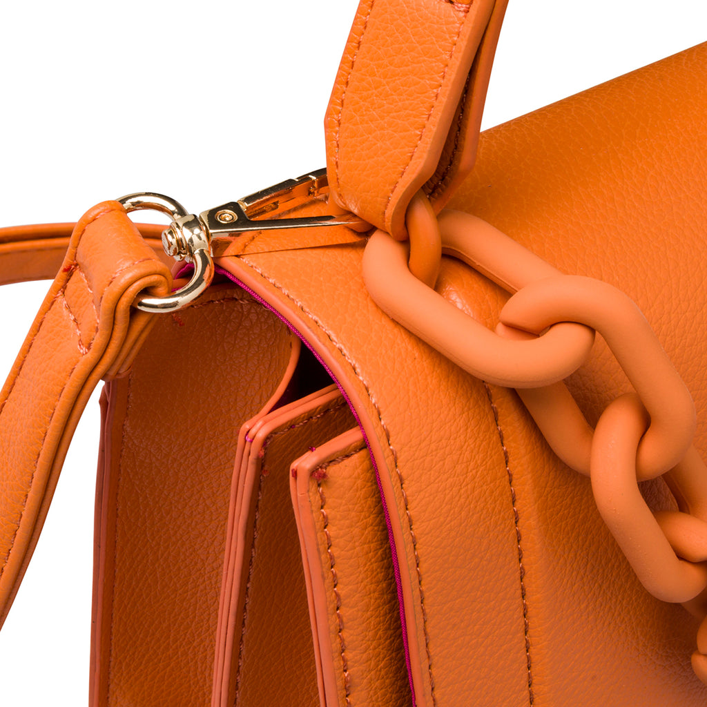 Borsa a mano arancione da donna in "pelle vegana" Call It Spring Chainned