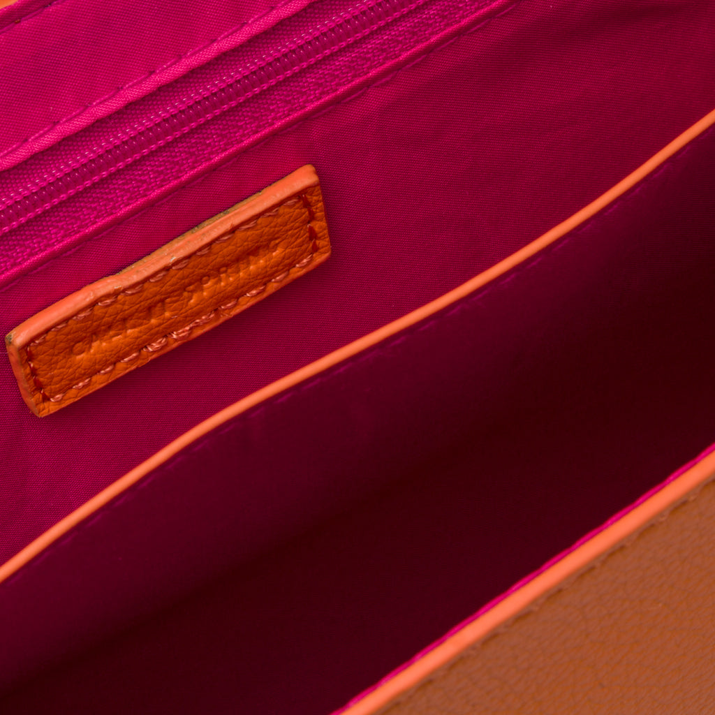 Borsa a mano arancione da donna in "pelle vegana" Call It Spring Chainned