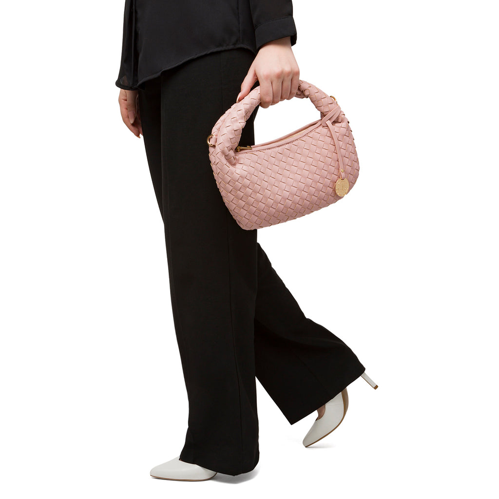 Borsa a mano rosa effetto intrecciato da donna Swish Jeans Cica
