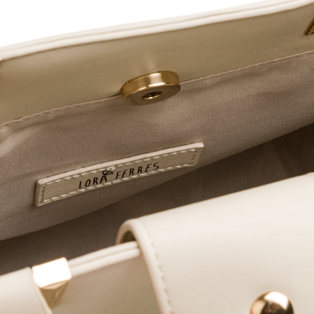 Borsa a mano da donna bianca off-white Lora Ferres
