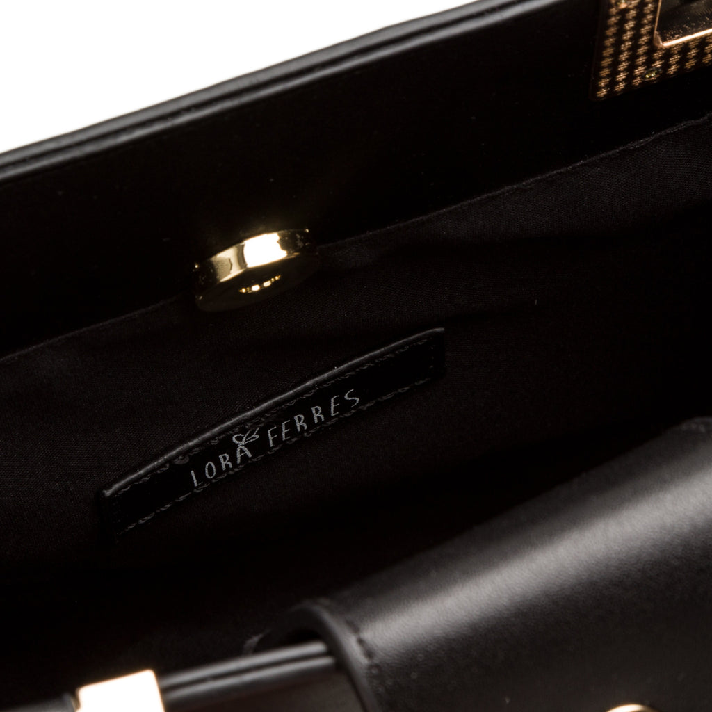 Borsa a mano nera da donna Lora Ferres
