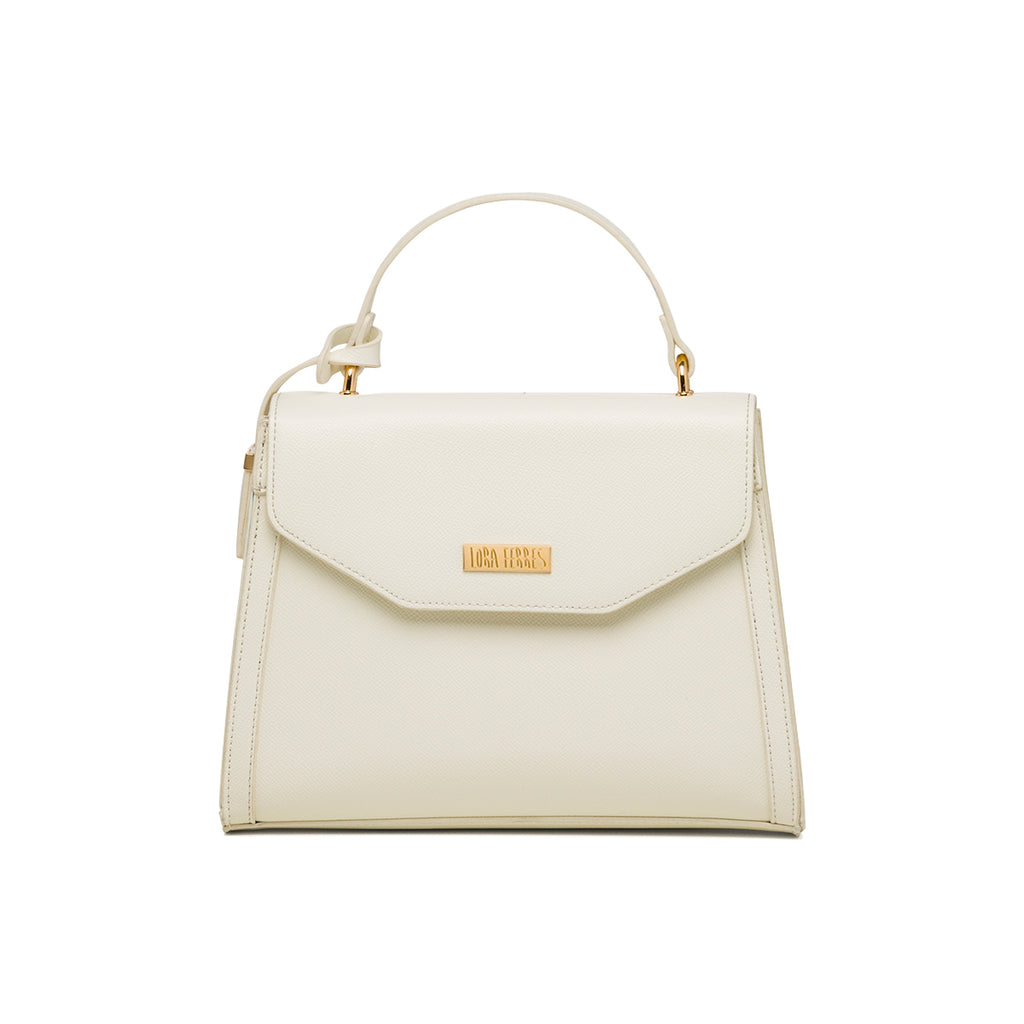 Borsa a mano bianca da donna con pendaglio Lora Ferres