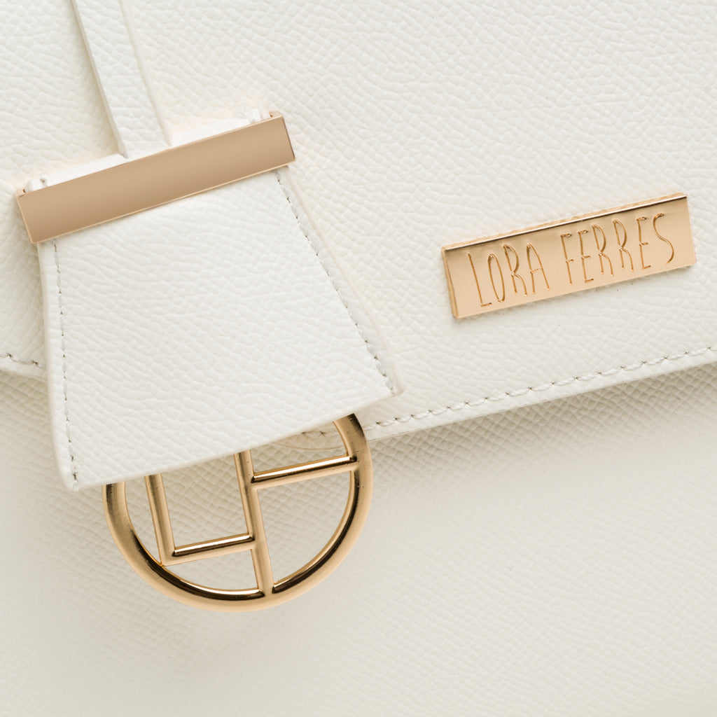 Borsa a mano bianca da donna con pendaglio Lora Ferres