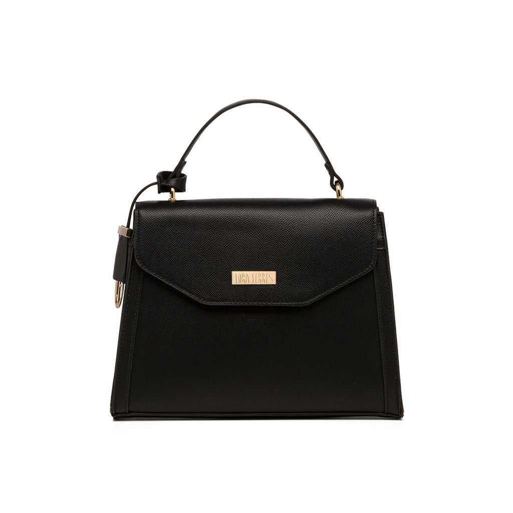 Borsa a mano nera da donna con pendaglio Lora Ferres