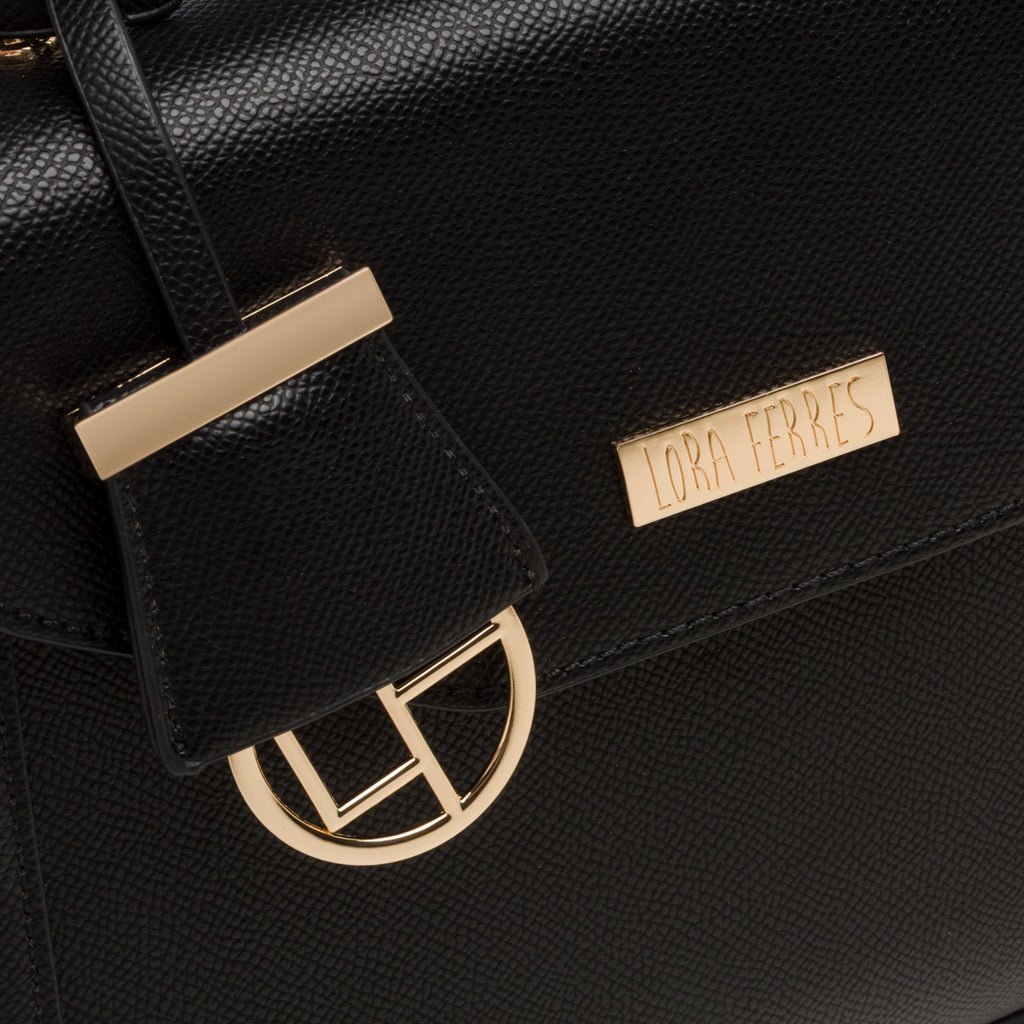 Borsa a mano nera da donna con pendaglio Lora Ferres