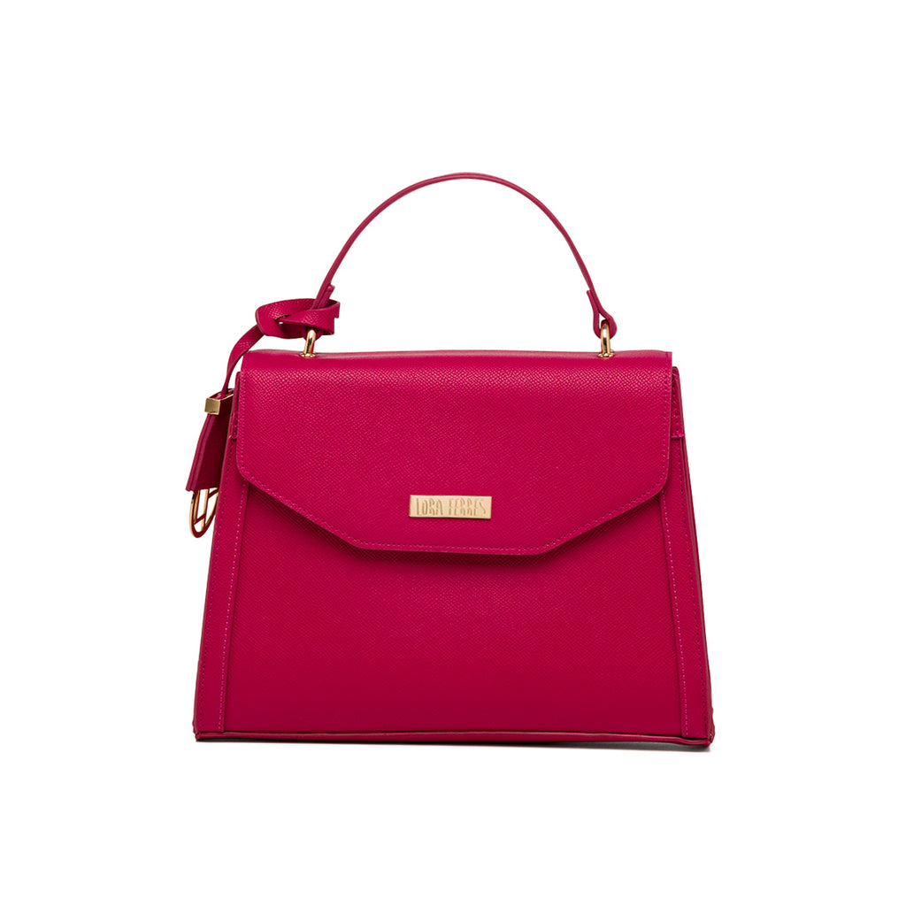 Borsa a mano fucsia da donna con pendaglio Lora Ferres