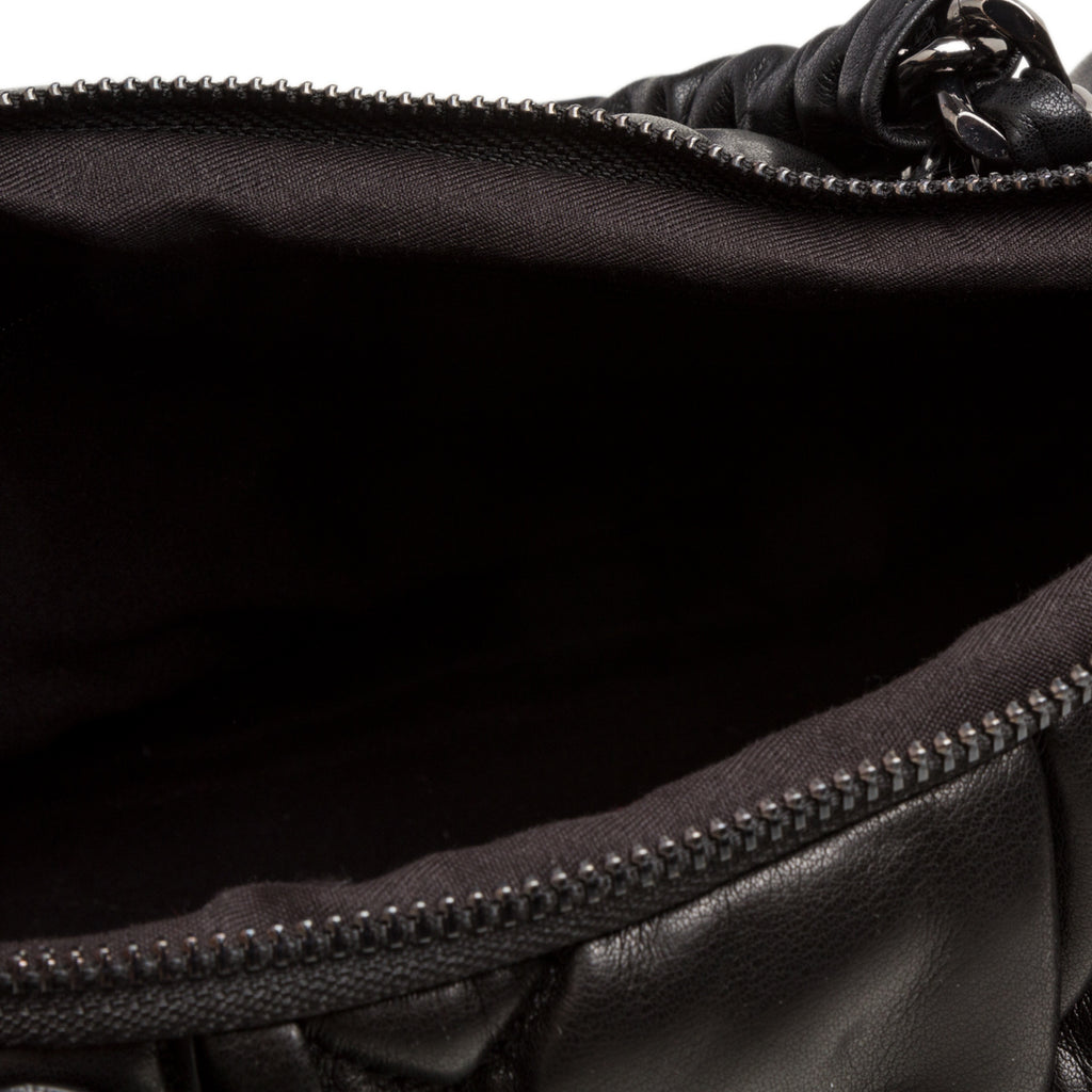 Borsa a mano nera da donna effetto trapuntato Romeo Gigli Milano
