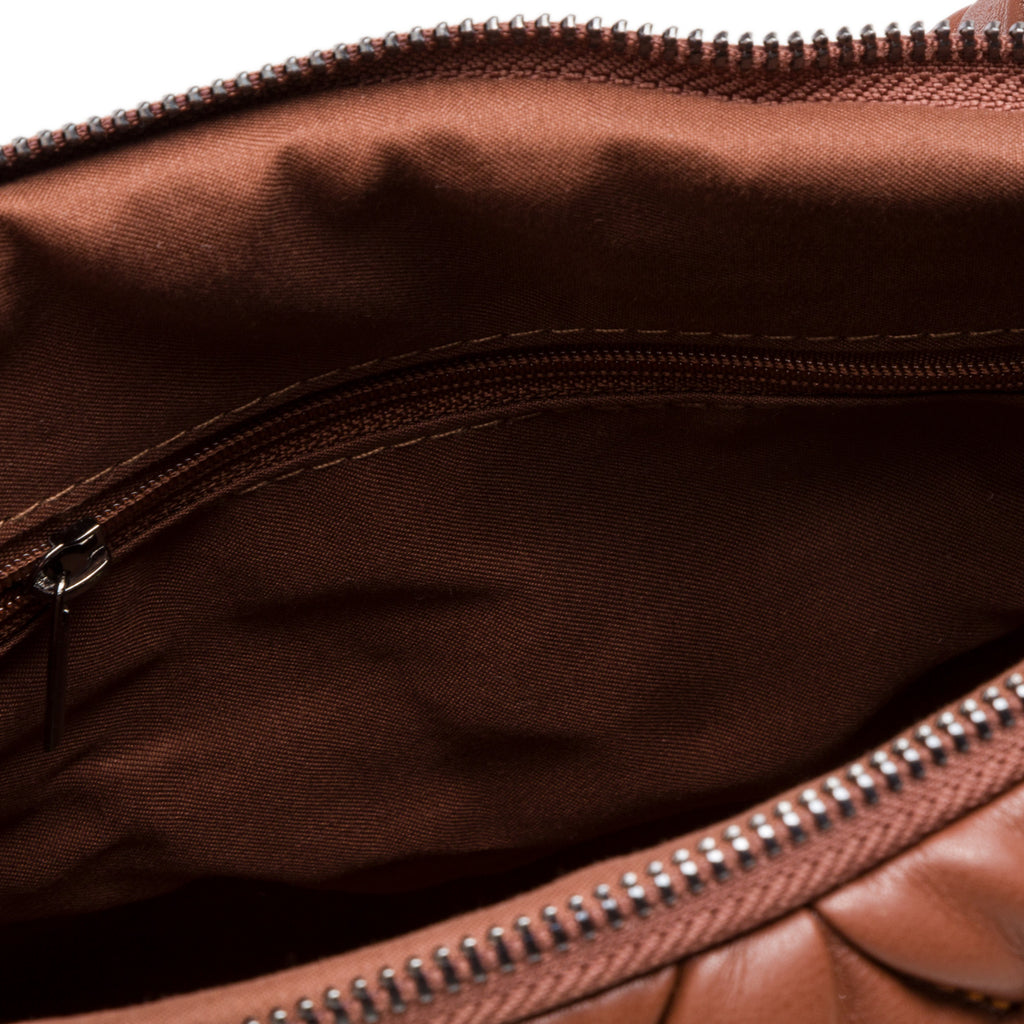 Borsa a mano marrone da donna effetto trapuntato Romeo Gigli Milano