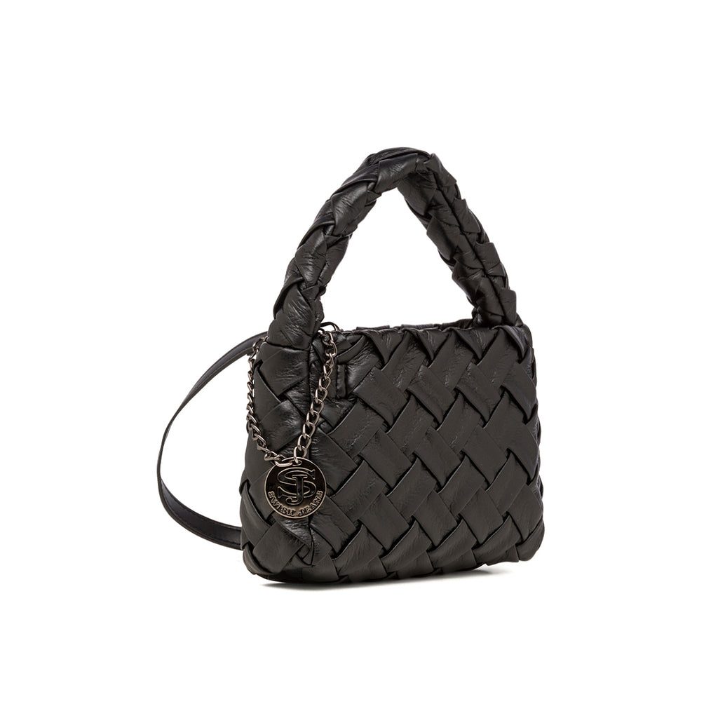 Borsa a mano nera da donna effetto intrecciato Swish Jeans