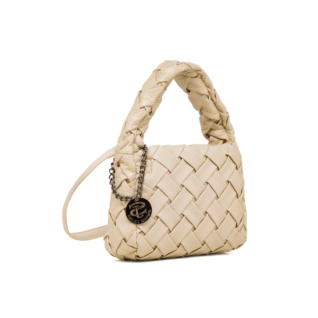 Borsa a mano bianco off-white da donna effetto intrecciato Swish Jeans