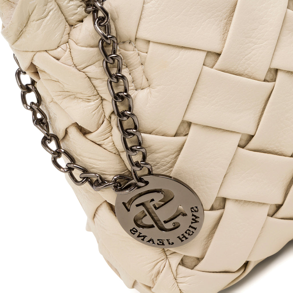 Borsa a mano bianco off-white da donna effetto intrecciato Swish Jeans