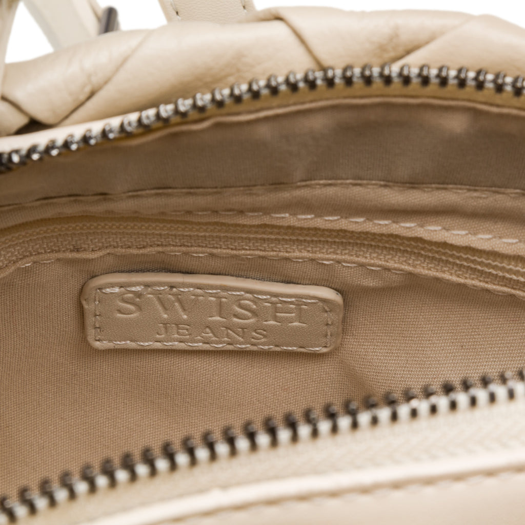 Borsa a mano bianco off-white da donna effetto intrecciato Swish Jeans