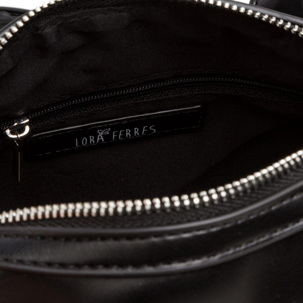 Borsa a mano bauletto nera da donna Lora Ferres