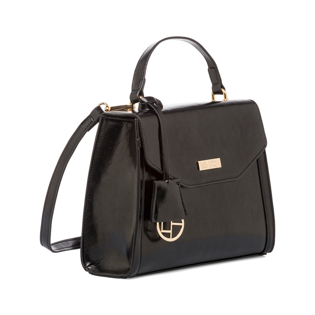 Borsa a mano nera da donna  con logo Lora Ferres