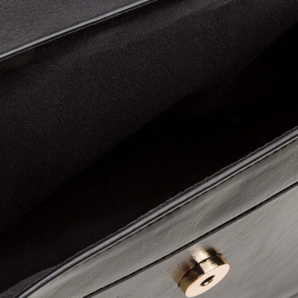 Borsa a mano nera da donna  con logo Lora Ferres