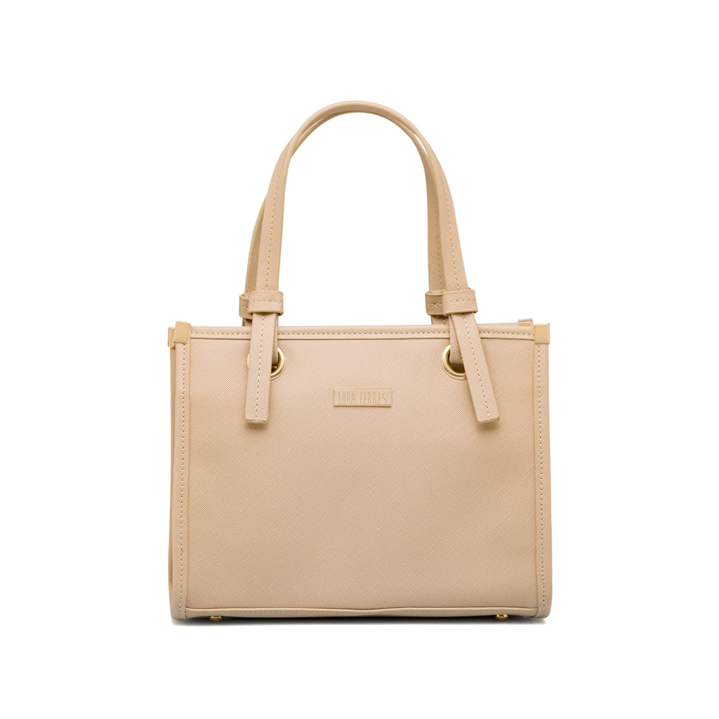 Borsa a mano beige da Donna con manico dettaglio nodo Lora Ferres