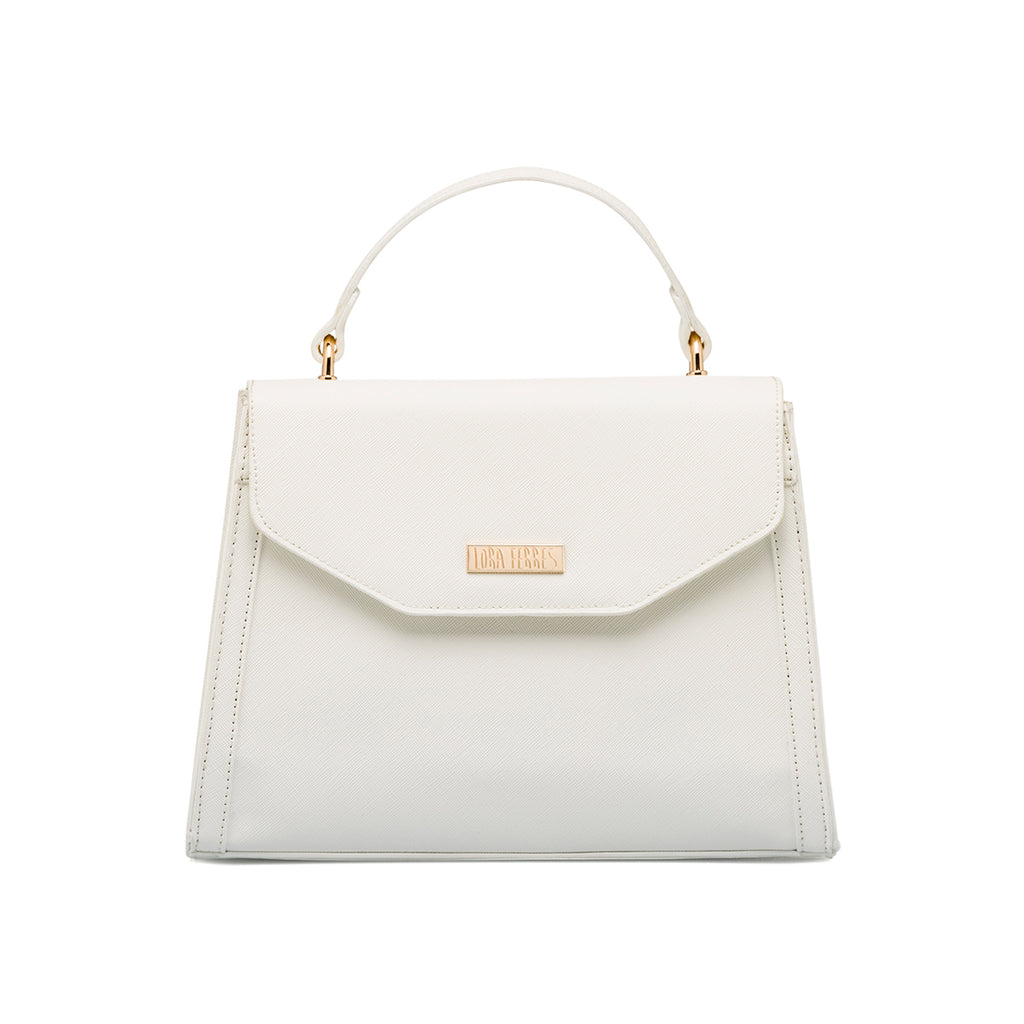 Borsa a mano bianca da Donna con tracolla rimovibile Lora Ferres