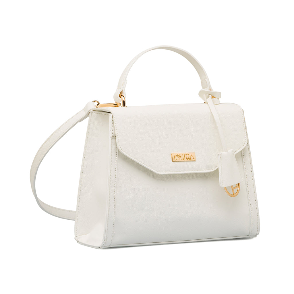 Borsa a mano bianca da Donna con tracolla rimovibile Lora Ferres